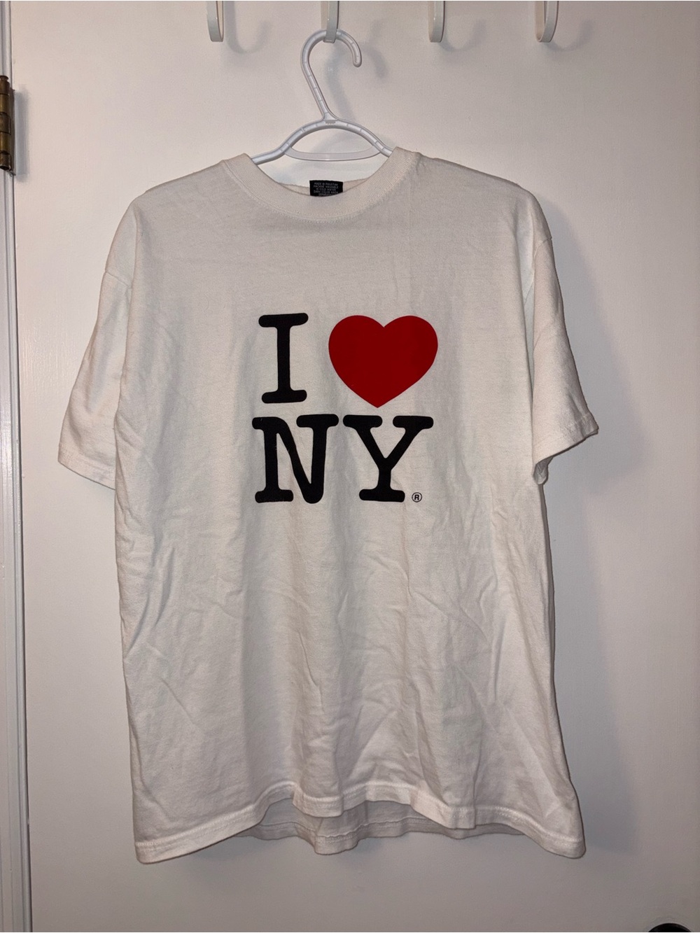🍀4 for 25🍀 Gildan | White I ❤️ NY Cotton Short Sleeve